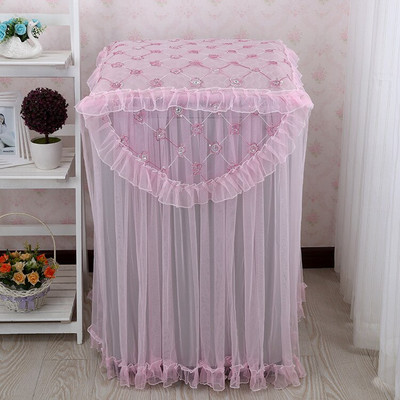 1 buc Husa de praf din țesătură de acasă din dantelă pentru mașină de spălat