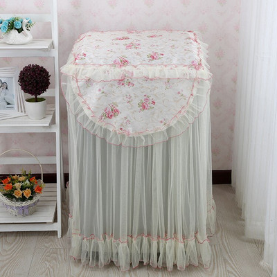 1 buc Husa de praf din țesătură de acasă din dantelă pentru mașină de spălat