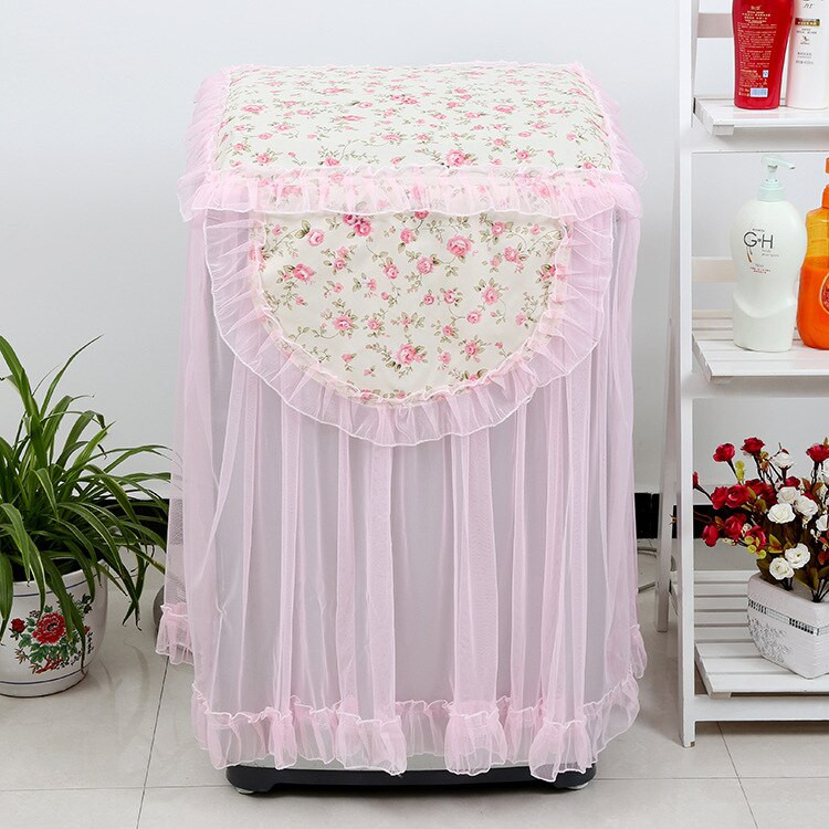 1 buc Husa de praf din țesătură de acasă din dantelă pentru mașină de spălat