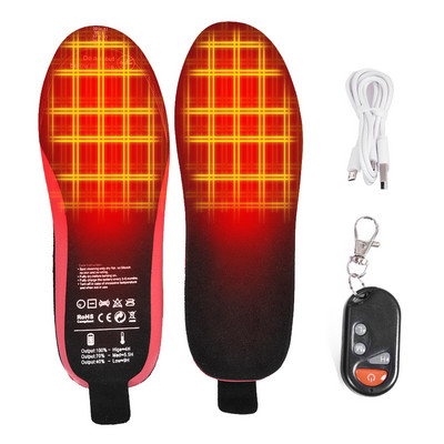 USB Heated Shoe Insoles Feet Warm Sock Pad Mat 3 Speed Wireless Temperature Electrically Heating Insoles Warm Thermal Insoles