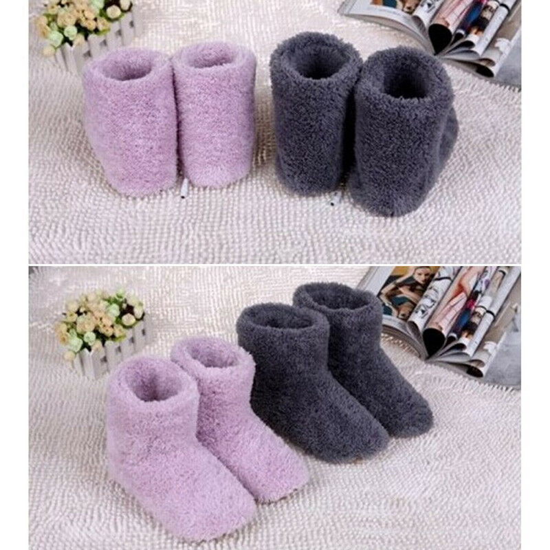 Φορτιστής USB Θέρμανση Παπούτσια Ανδρικά Γυναικεία Διασύνδεση Απόκρυψη Ηλεκτρικών Ποδιών Θερμότερη βελούδινη χειμερινή μπότα One Size