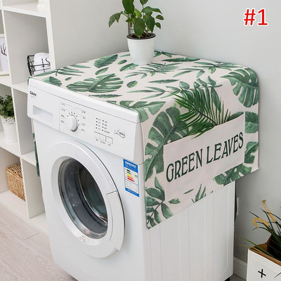 Capac mașină de spălat cu frunze verzi Capac de praf pentru mașină de spălat rufe Nordic cuptor cuptor cu microunde frigider Protecor Decor modern acasă