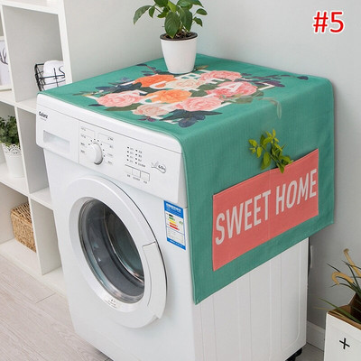 Capac mașină de spălat cu frunze verzi Capac de praf pentru mașină de spălat rufe Nordic cuptor cuptor cu microunde frigider Protecor Decor modern acasă
