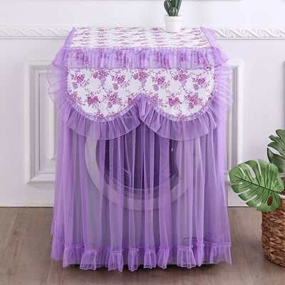 Romantický čipkovaný kryt na práčku, opaľovací krém, predné otváranie, plne automatický univerzálny valčekový kryt na prach, 60x60x85cm