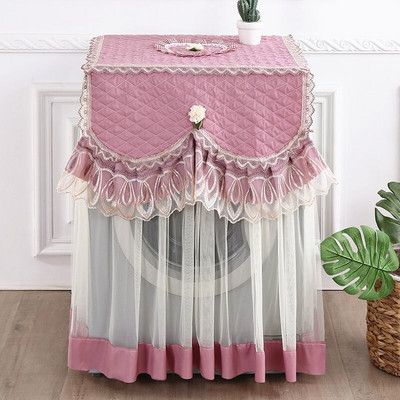 Romantický čipkovaný kryt na práčku, opaľovací krém, predné otváranie, plne automatický univerzálny valčekový kryt na prach, 60x60x85cm