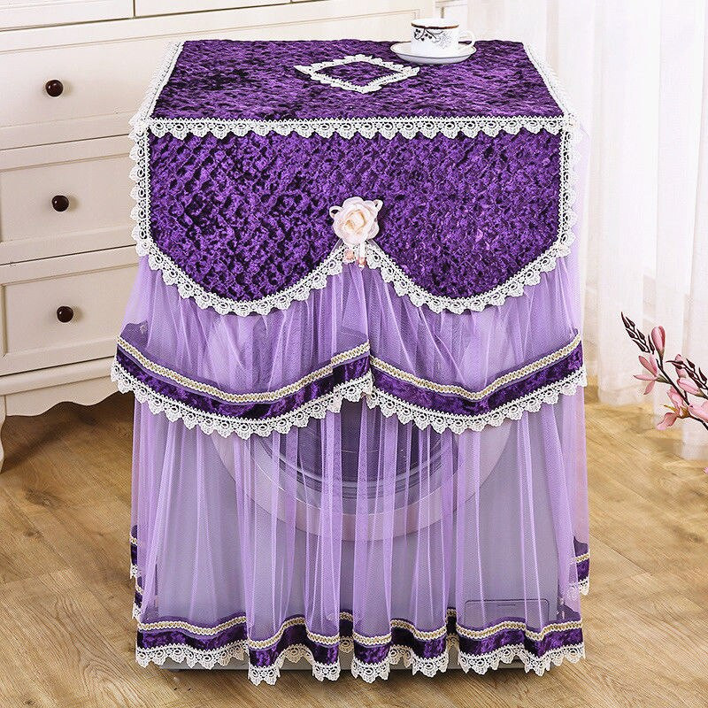 Romantický čipkovaný kryt na práčku, opaľovací krém, predné otváranie, plne automatický univerzálny valčekový kryt na prach, 60x60x85cm