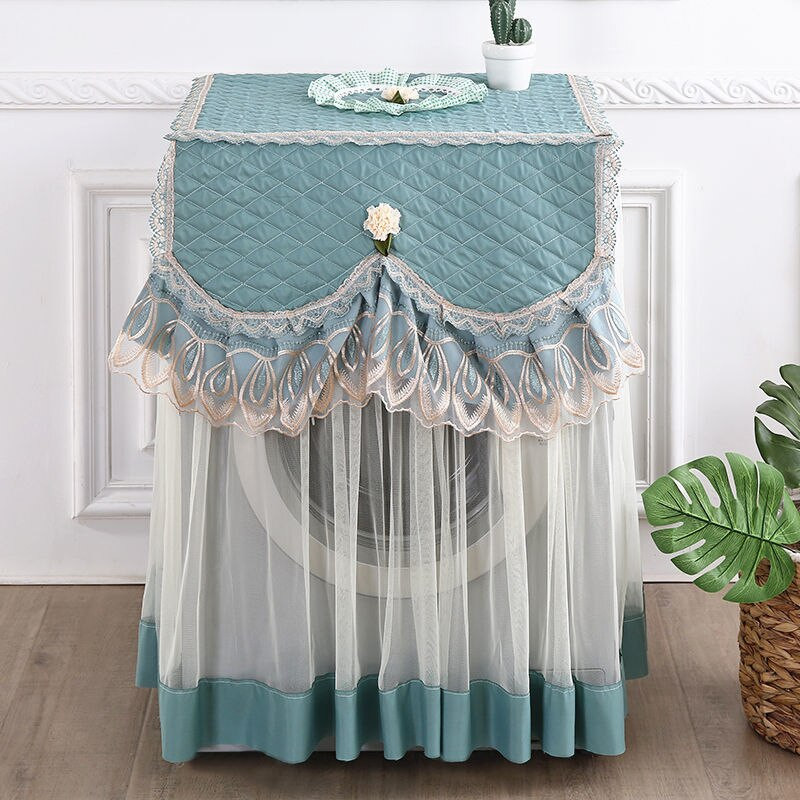 Romantický čipkovaný kryt na práčku, opaľovací krém, predné otváranie, plne automatický univerzálny valčekový kryt na prach, 60x60x85cm