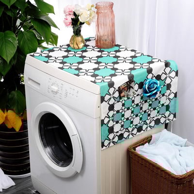 Bohémsky farebný geometrický potlačený prachový kryt, kryt práčky, chladničky, mriežka, kosoštvorcový prachový chránič, kryt mikrovlnnej rúry