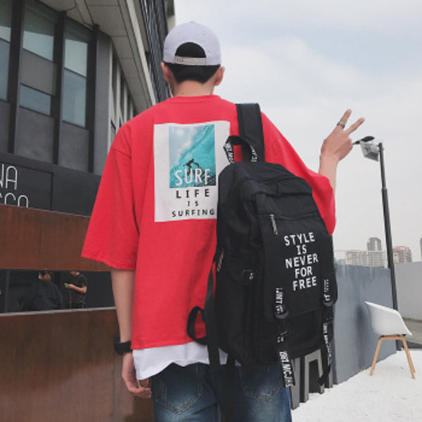 Pánsky batoh nového modelu s logami a širokými popruhmi