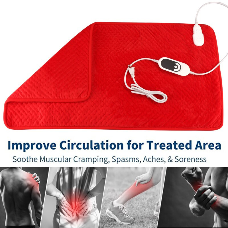 17 colių x 33 colių itin minkštas drėgno/sauso karščio terapijos elektrinis kaitinimo padas skausmui ir mėšlungiui su 6 temperatūros nustatymais