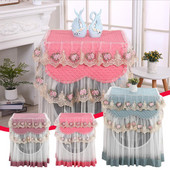 Čipkovaný volánikový kvetinový kryt na práčku, ochranný predný odolný mäkký domáci čipkovaný kryt na práčku, ochranný proti prachu