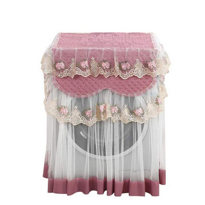 Čipkovaný volánikový kvetinový kryt na práčku, ochranný predný odolný mäkký domáci čipkovaný kryt na práčku, ochranný proti prachu