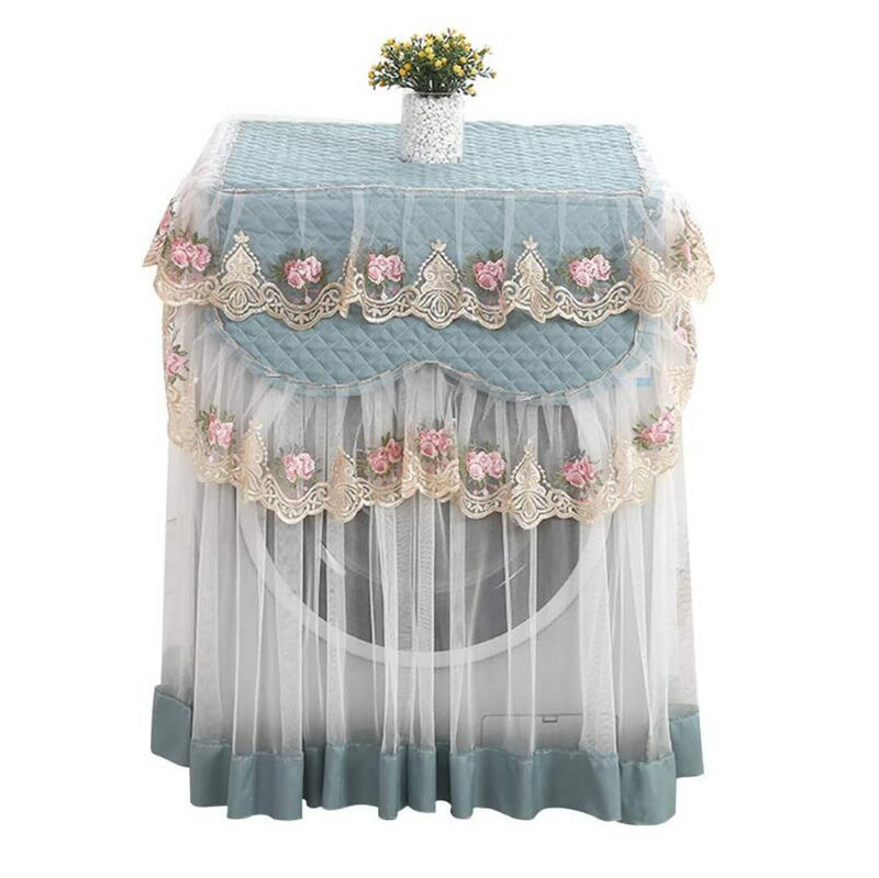 Čipkovaný volánikový kvetinový kryt na práčku, ochranný predný odolný mäkký domáci čipkovaný kryt na práčku, ochranný proti prachu