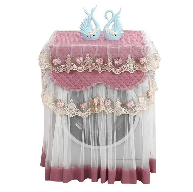 Čipkovaný volánikový kvetinový kryt na práčku, ochranný predný odolný mäkký domáci čipkovaný kryt na práčku, ochranný proti prachu