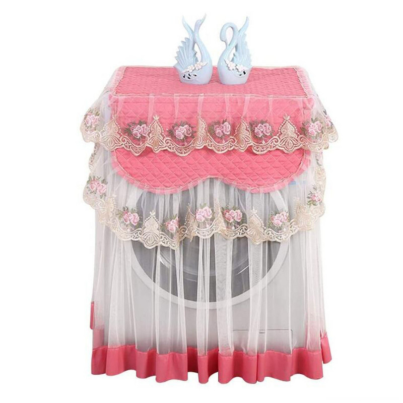 Čipkovaný volánikový kvetinový kryt na práčku, ochranný predný odolný mäkký domáci čipkovaný kryt na práčku, ochranný proti prachu