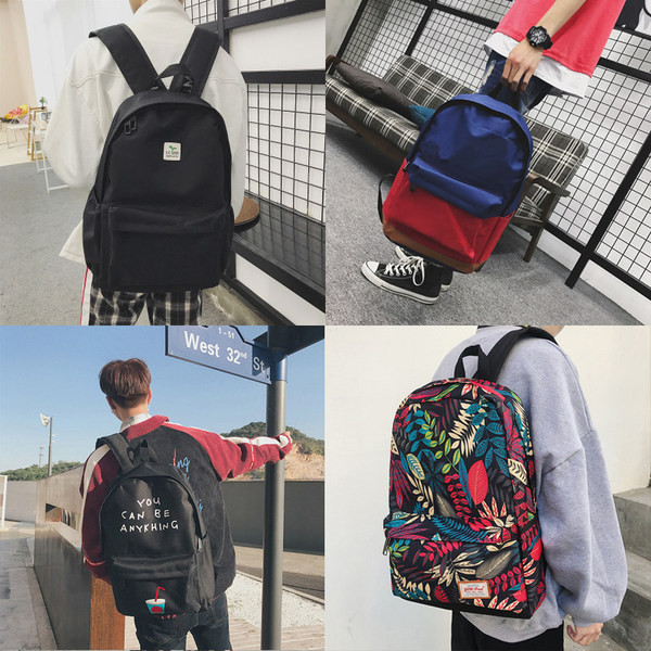 Ležerni muški platneni ruksak s džepom