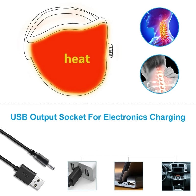 NICREW USB elektrinis šildymo padas Drėgnas žieminis kaklo pečių nugaros šildomas šildomas pagalvėlė skausmą malšinantis šilumos terapija kaklo petnešėlių masažas