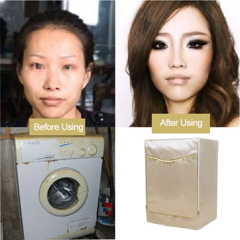 SRYSJS Zlatý kryt na práčku, vodotesný opaľovací krém, ochranný kryt na práčku, zahusťovací domáci kryt proti prachu