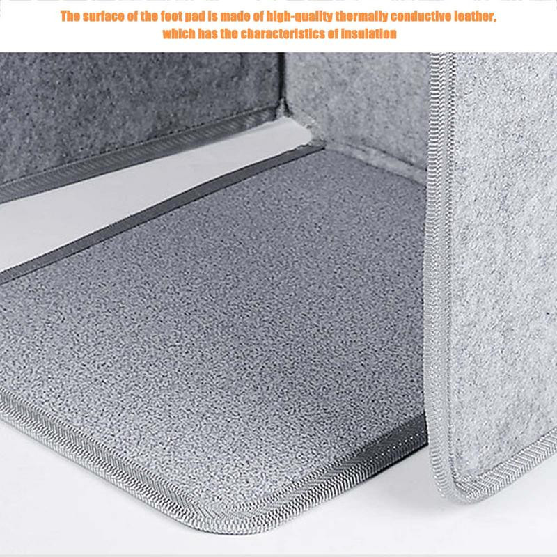 Električni grijač za noge od 210 W, sklopivi grijač prostora s mjeračem vremena, zaštitom od pregrijavanja za unutarnji stol, uredski pod, siva