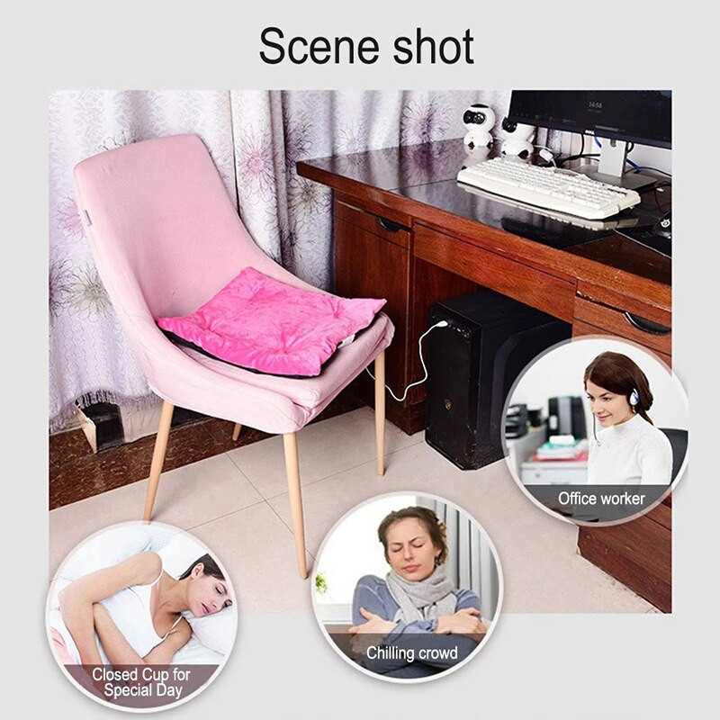 Električni grijaći jastuk USB Auto Dječji ljubimac Topla prostirka Zimska Višenamjenska toplija deka Grijana podloga za sjedalo Pribor za kućni ured