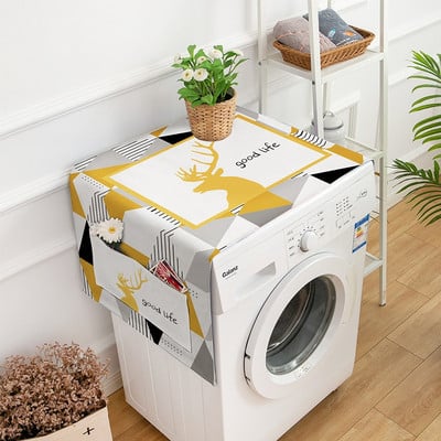 Nový svieži vzor prachotesný kryt na práčku Ľanové vrecko na úschovu mikrovlnnej rúry a chladničky ochranný kryt bytové dekorácie