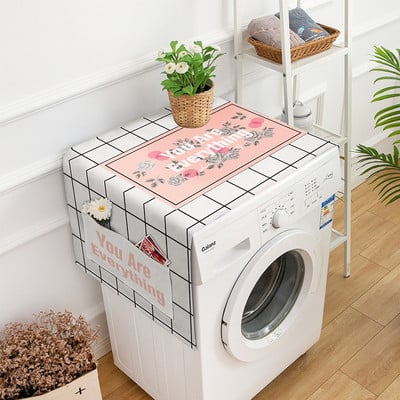 Nový svieži vzor prachotesný kryt na práčku Ľanové vrecko na úschovu mikrovlnnej rúry a chladničky ochranný kryt bytové dekorácie