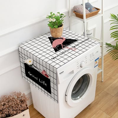 Nový svieži vzor prachotesný kryt na práčku Ľanové vrecko na úschovu mikrovlnnej rúry a chladničky ochranný kryt bytové dekorácie