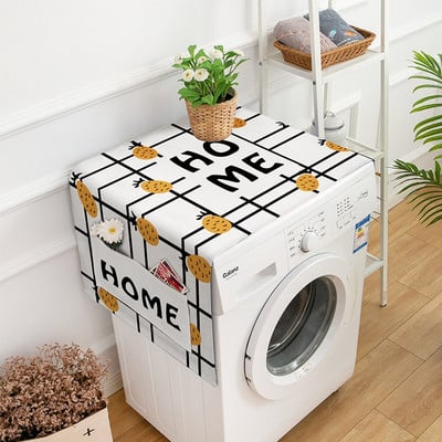 Nový svieži vzor prachotesný kryt na práčku Ľanové vrecko na úschovu mikrovlnnej rúry a chladničky ochranný kryt bytové dekorácie