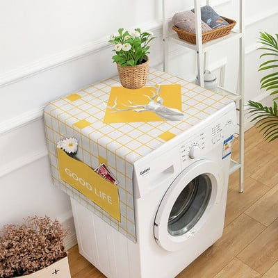 Nový svieži vzor prachotesný kryt na práčku Ľanové vrecko na úschovu mikrovlnnej rúry a chladničky ochranný kryt bytové dekorácie