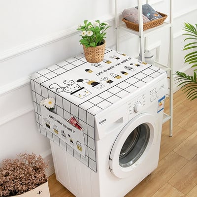Nový svieži vzor prachotesný kryt na práčku Ľanové vrecko na úschovu mikrovlnnej rúry a chladničky ochranný kryt bytové dekorácie