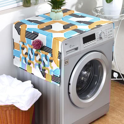 Nový svieži vzor prachotesný kryt na práčku Ľanové vrecko na úschovu mikrovlnnej rúry a chladničky ochranný kryt bytové dekorácie