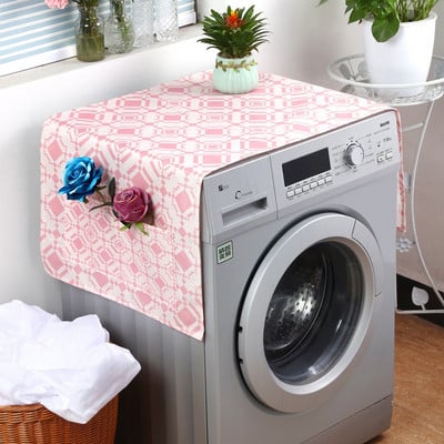 Nový svieži vzor prachotesný kryt na práčku Ľanové vrecko na úschovu mikrovlnnej rúry a chladničky ochranný kryt bytové dekorácie