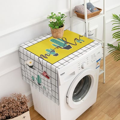Nový svieži vzor prachotesný kryt na práčku Ľanové vrecko na úschovu mikrovlnnej rúry a chladničky ochranný kryt bytové dekorácie