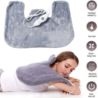 57x43cm zimná hrejivá elektrická vykurovacia podložka vyhrievaná teplejšia podložka veľká tepelná deka ramená, krk, chrbát, vyhrievací šál EÚ/USA/UK