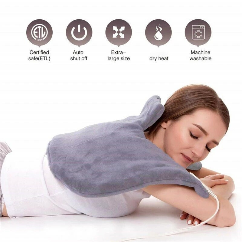 57x43cm zimná hrejivá elektrická vykurovacia podložka vyhrievaná teplejšia podložka veľká tepelná deka ramená, krk, chrbát, vyhrievací šál EÚ/USA/UK