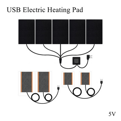 5V USB elektriskā apsildes plēves spilventiņš termiski paralēlā sērija oglekļa šķiedras infrasarkanais sildītājs mājdzīvnieku jaka Veste cimdi Zeķes bikses jostas