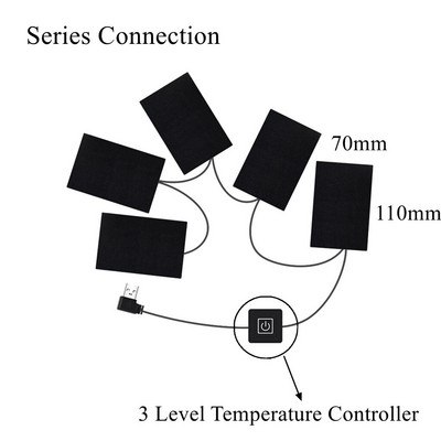 5V USB elektrická vykurovacia fóliová podložka, termálna paralelná séria, infračervený ohrievač z uhlíkových vlákien, bunda pre domáce zvieratá, vesta, rukavice, ponožky, nohavice, opasky