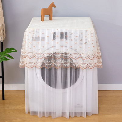 Volane din dantelă Husă automată pentru mașină de spălat cu protecție solară Carcase rezistente la praf Uscator de pânză de uz casnic Rolă Spălătorie Protector Decorare
