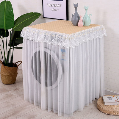 Volane din dantelă Husă automată pentru mașină de spălat cu protecție solară Carcase rezistente la praf Uscator de pânză de uz casnic Rolă Spălătorie Protector Decorare