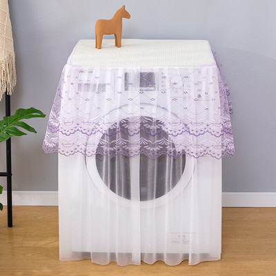 Volane din dantelă Husă automată pentru mașină de spălat cu protecție solară Carcase rezistente la praf Uscator de pânză de uz casnic Rolă Spălătorie Protector Decorare