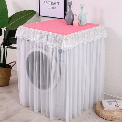 Volane din dantelă Husă automată pentru mașină de spălat cu protecție solară Carcase rezistente la praf Uscator de pânză de uz casnic Rolă Spălătorie Protector Decorare