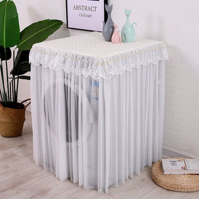Volane din dantelă Husă automată pentru mașină de spălat cu protecție solară Carcase rezistente la praf Uscator de pânză de uz casnic Rolă Spălătorie Protector Decorare