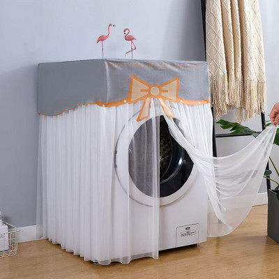 Volane din dantelă Husă automată pentru mașină de spălat cu protecție solară Carcase rezistente la praf Uscator de pânză de uz casnic Rolă Spălătorie Protector Decorare