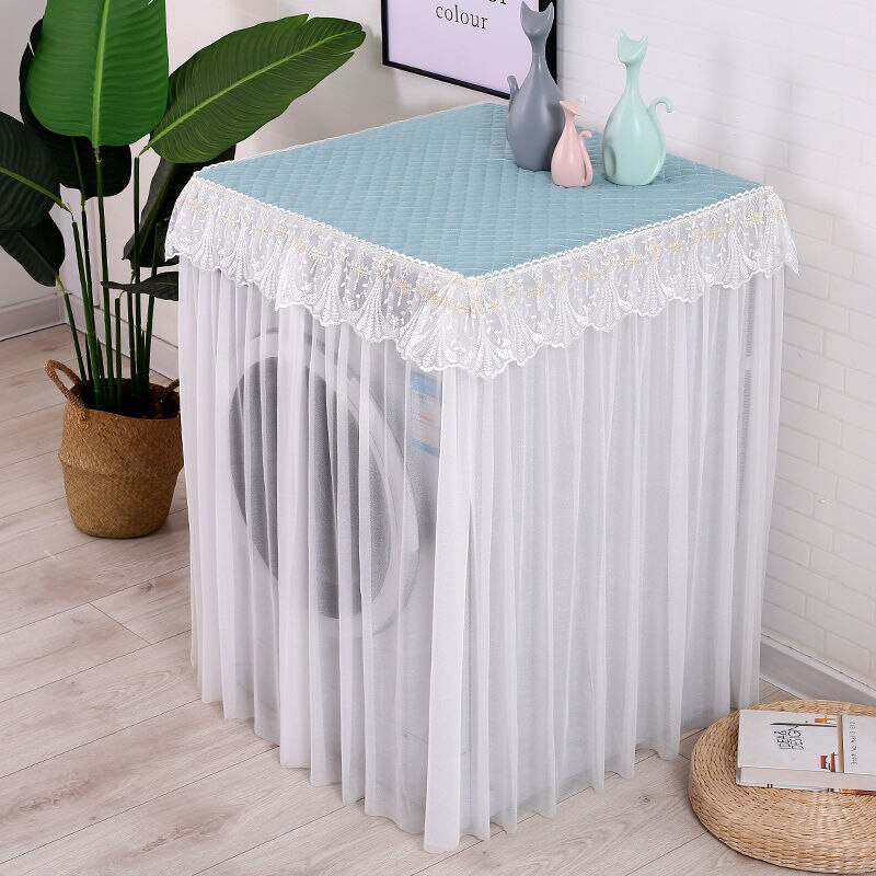 Volane din dantelă Husă automată pentru mașină de spălat cu protecție solară Carcase rezistente la praf Uscator de pânză de uz casnic Rolă Spălătorie Protector Decorare