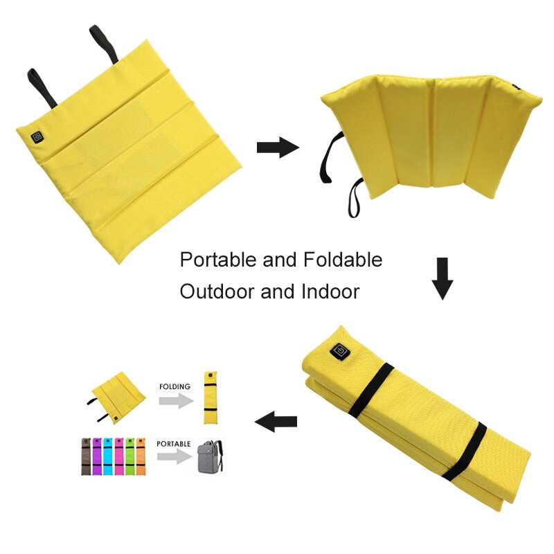 Grafen Film Baterie Power Bank Reîncărcabil Încălzit Covoraș pentru scaune termice Portabil pliat Tampă electrică de încălzire pentru camping în aer liber