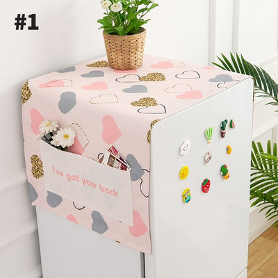 Nordic kryt na chladničku, vodotesný kryt na práčku s úložnými vreckami, chránič hornej časti chladničky