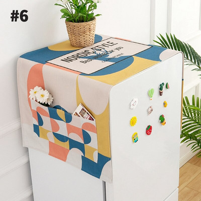 Nordic kryt na chladničku, vodotesný kryt na práčku s úložnými vreckami, chránič hornej časti chladničky