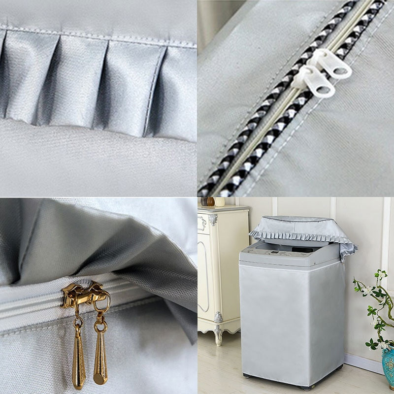 Kryt na práčku, automatický opaľovací krém, sušička bielizne, vodotesný ochranný kryt, strieborný dizajn, potlačené kreslené zvieratá, prachotesné puzdro