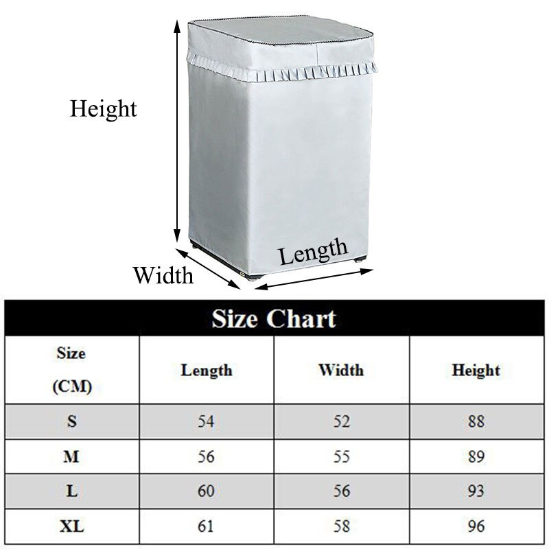 Kryt na práčku, automatický opaľovací krém, sušička bielizne, vodotesný ochranný kryt, strieborný dizajn, potlačené kreslené zvieratá, prachotesné puzdro