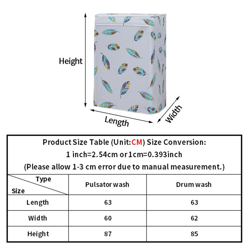 PEVA tiskani poklopac za prašinu za perilicu rublja za punjenje/prednje punjenje perilice rublja, bubanj perilice rublja, vodootporni poklopac